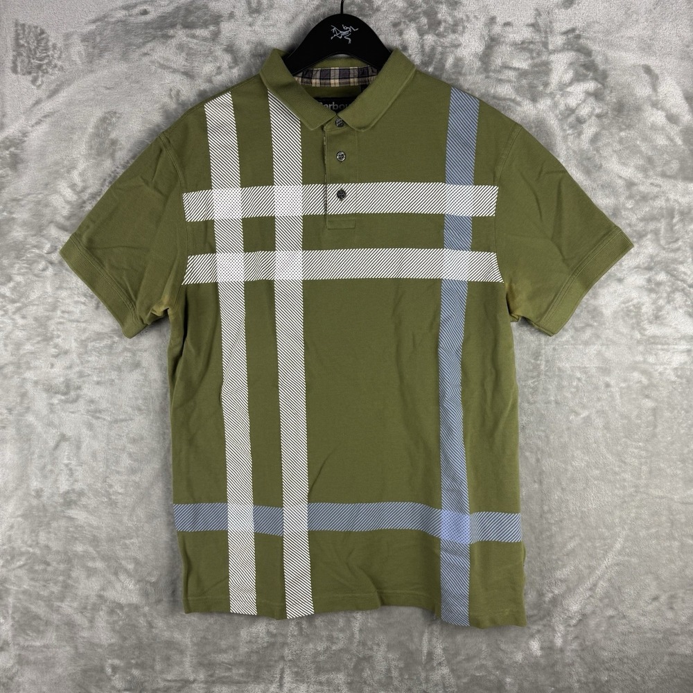 Barbour Blaine Cotton Pique Regular Fit Tan Beige Polo Shirt Mens XL Utility